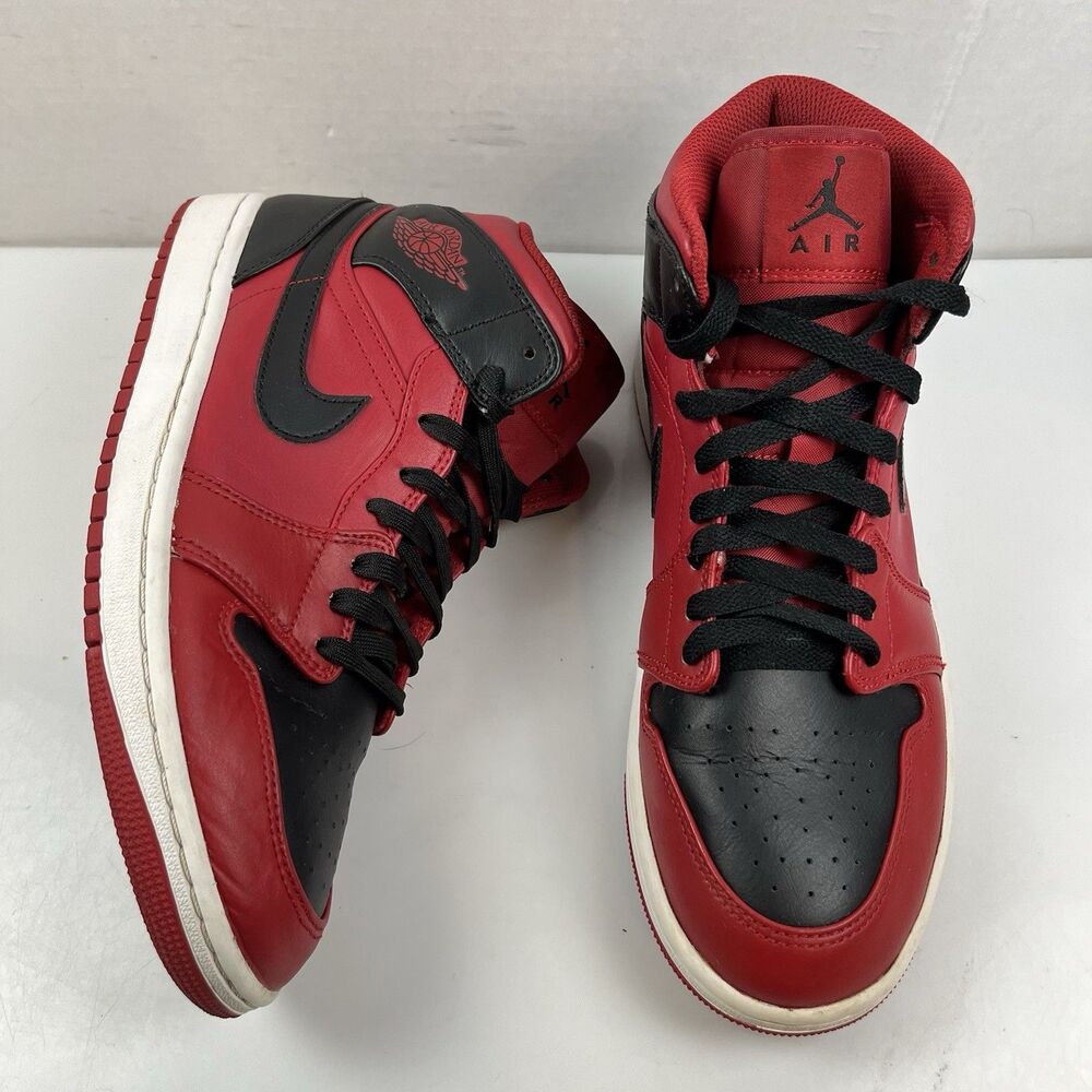 Jordan Air Jordan 1 Mid Reverse Bred Mid Sneakers 554724-660 Mens Size 8
